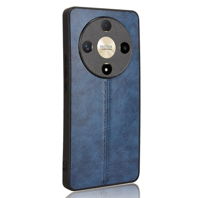 For Honor X9b 5G / Magic6 Lite Cow Pattern Sewing Back Cover Phone Case(Blue)