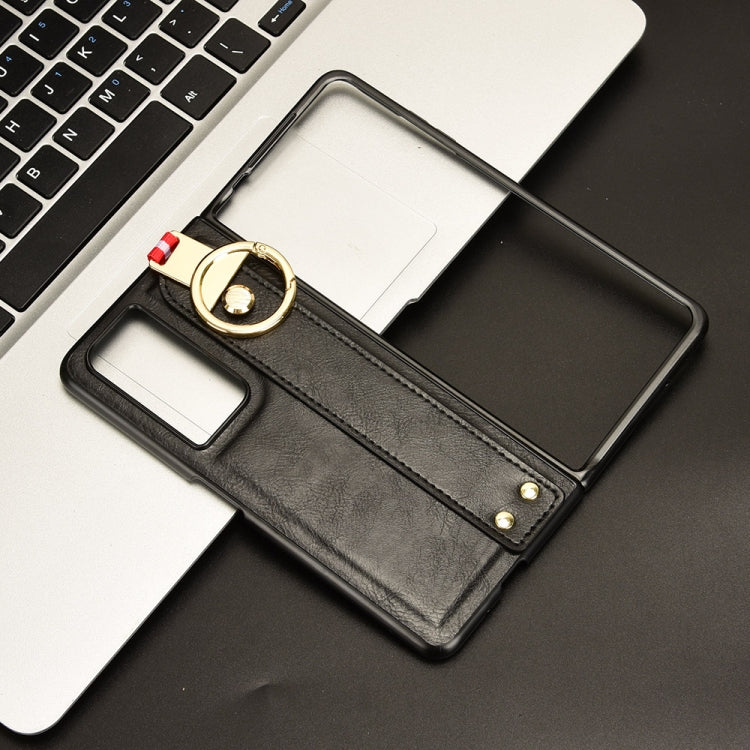 For Honor Magic Vs2 Wristband Leather Back Phone Case(Black)