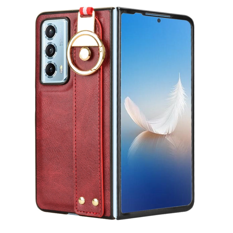 For Honor Magic Vs2 Wristband Leather Back Phone Case(Red)