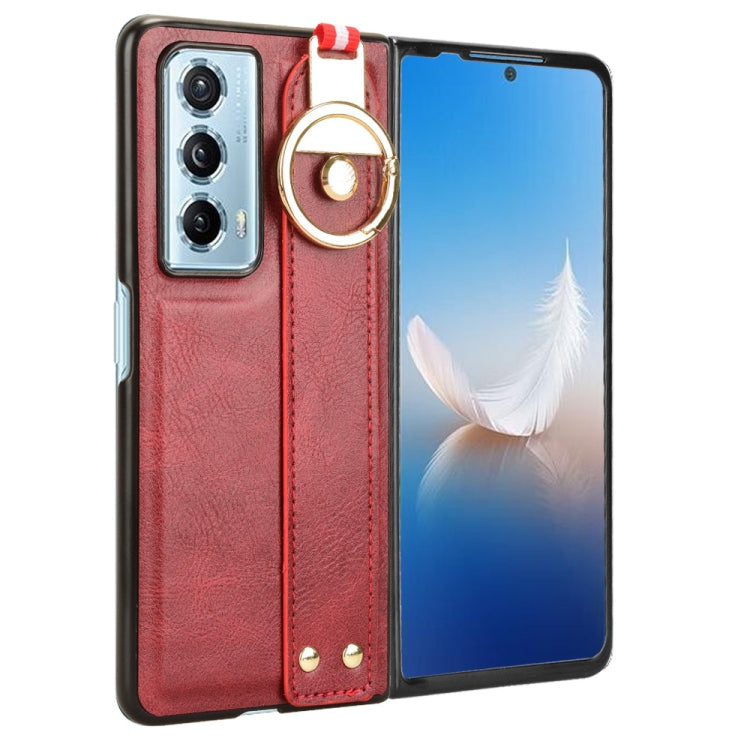 For Honor Magic Vs2 Wristband Leather Back Phone Case(Red)