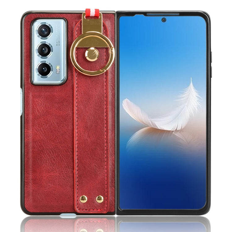 For Honor Magic Vs2 Wristband Leather Back Phone Case(Red)