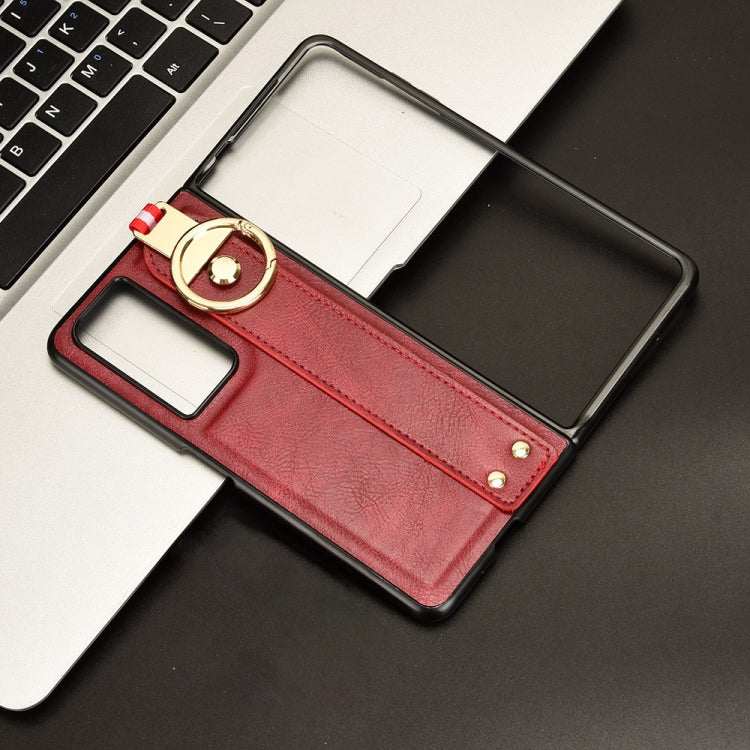 For Honor Magic Vs2 Wristband Leather Back Phone Case(Red)