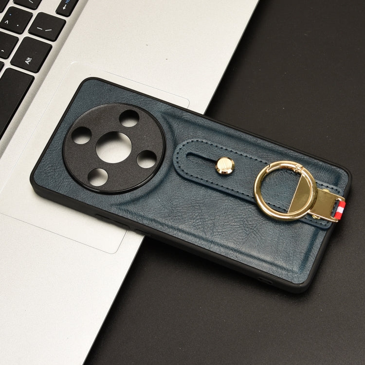 For Honor X9b/Magic6 Lite 5G Wristband Leather Back Phone Case(Blue)