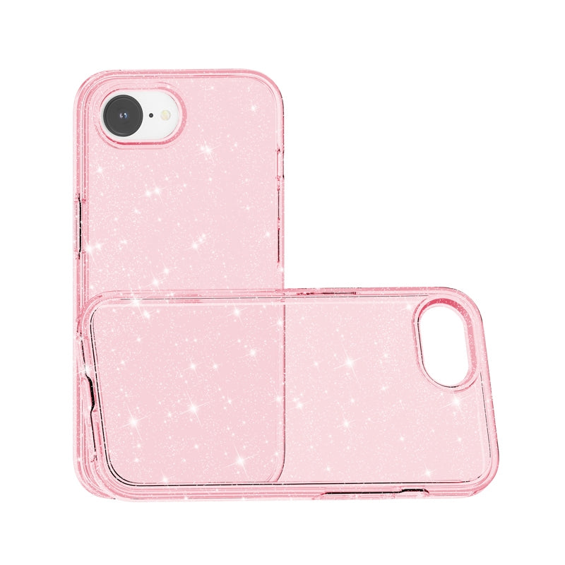 For iPhone 16e Shockproof Terminator Glitter Powder Phone Case(Pink)