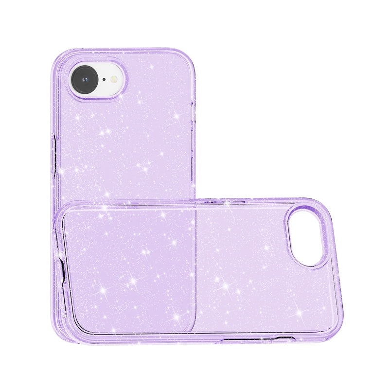 For iPhone 16e Shockproof Terminator Glitter Powder Phone Case(Purple)