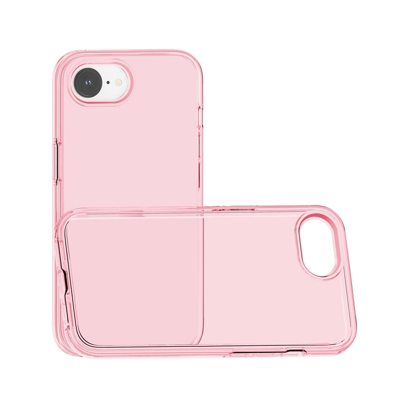 For iPhone 16e Shockproof Terminator Transparent Phone Case(Pink)