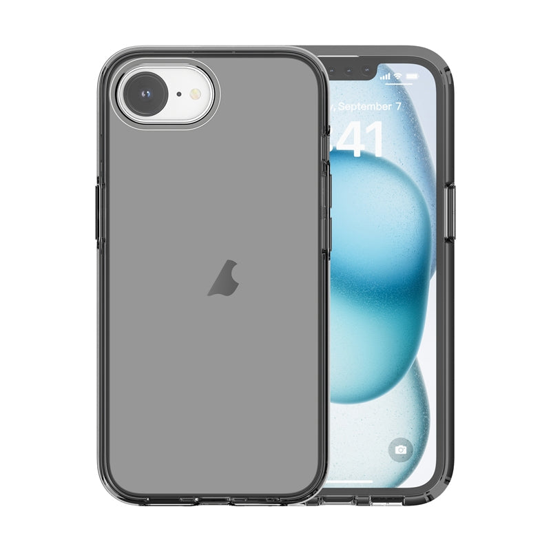 For iPhone 16e Shockproof Terminator Transparent Phone Case(Grey)