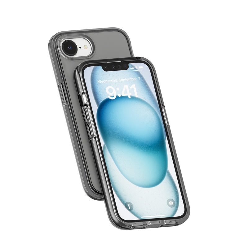 For iPhone 16e Shockproof Terminator Transparent Phone Case(Grey)