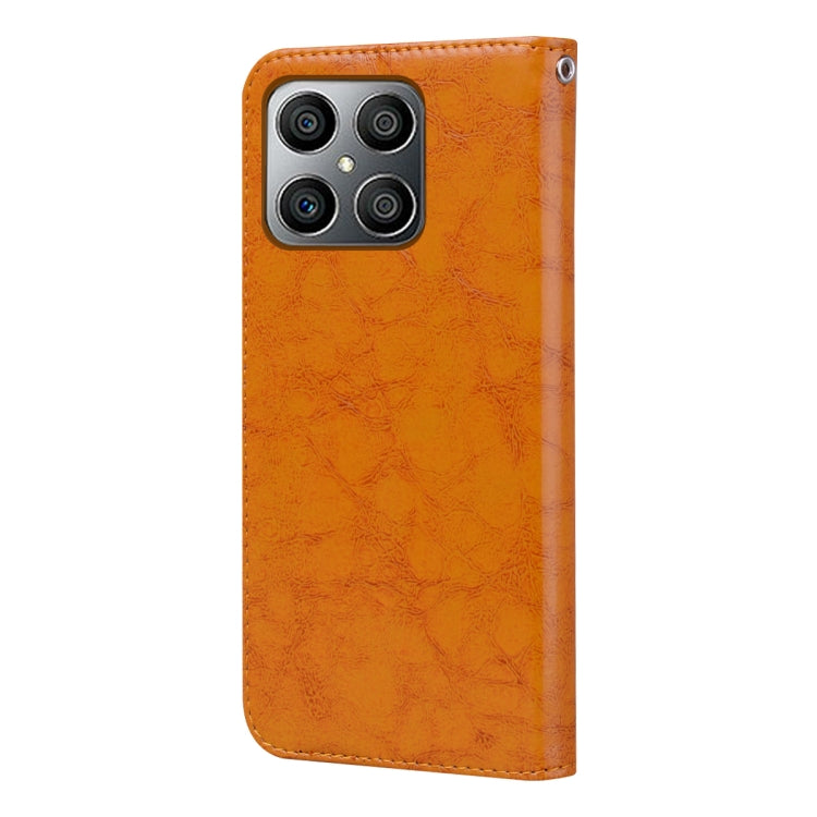 For Honor X8a Oil Wax Texture Leather Phone Case(Yellow)