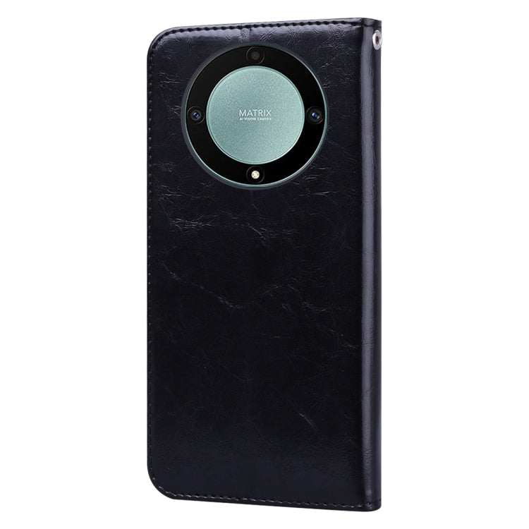 For Honor X9b Oil Wax Texture Leather Phone Case(Black)