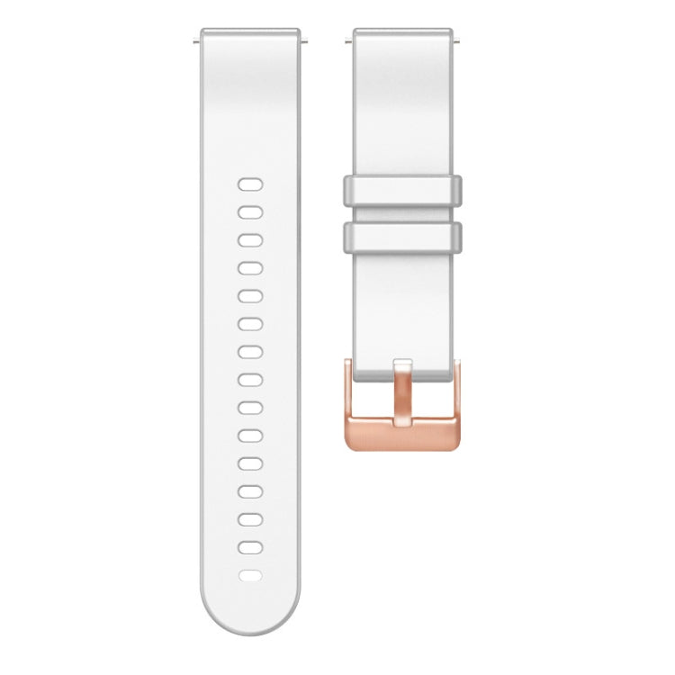 20mm Solid Color Rose Gold Buckle Silicone Watch Band, For Amazfit GTR Mini / Bip 3 / Bip 3 Pro
