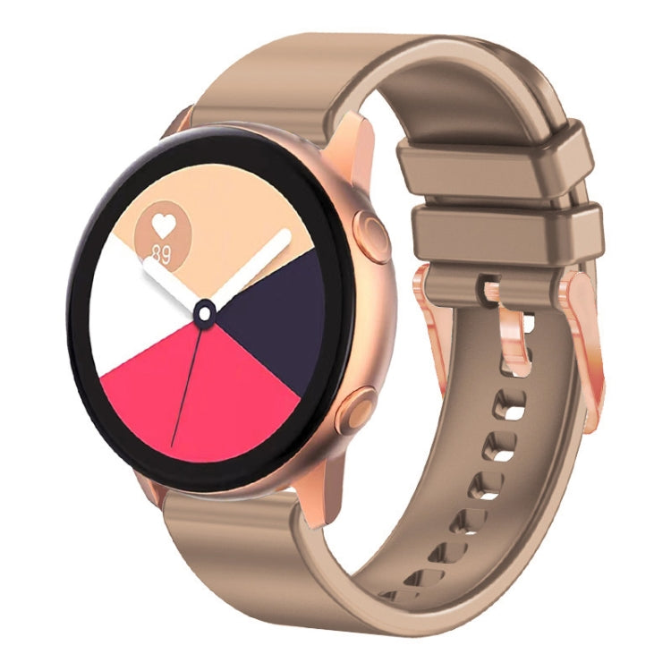 20mm Solid Color Rose Gold Buckle Silicone Watch Band, For Amazfit GTR Mini / Bip 3 / Bip 3 Pro