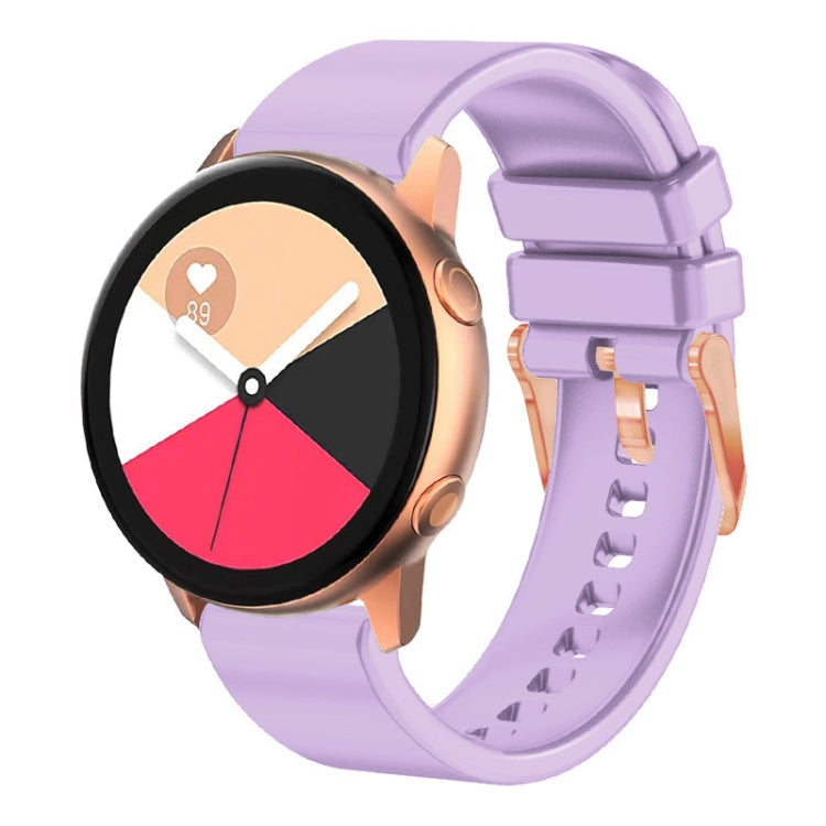 20mm Solid Color Rose Gold Buckle Silicone Watch Band, For Amazfit GTR Mini / Bip 3 / Bip 3 Pro
