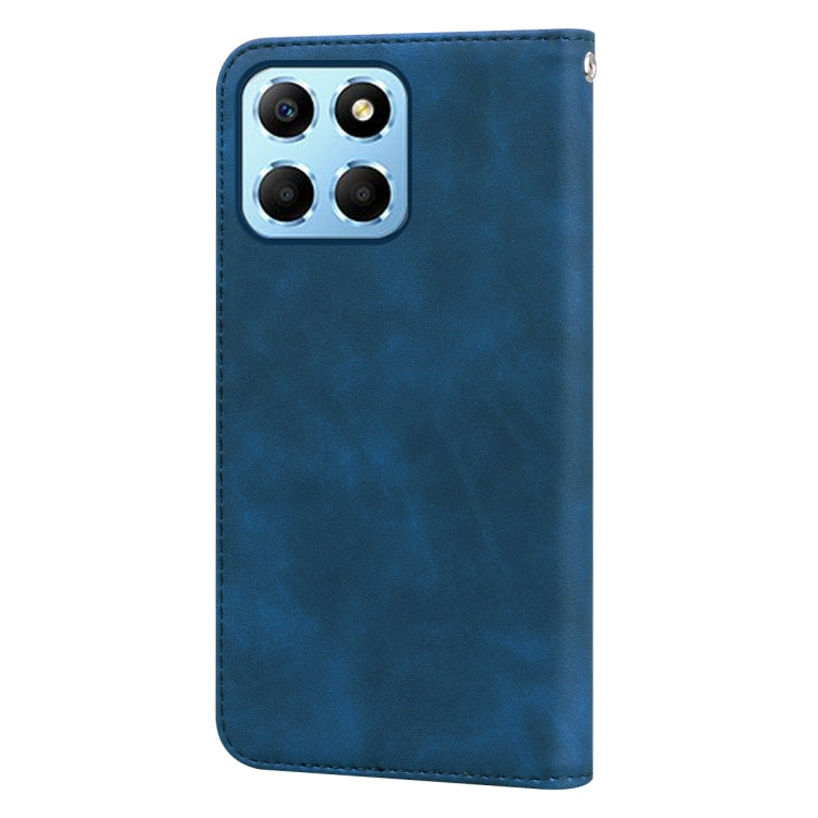 For Honor X8a Frosted Business Magnetic Horizontal Flip PU Phone Case(Blue)