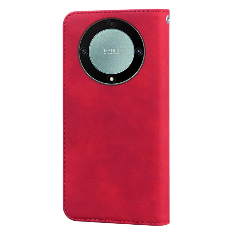 For Honor X9b Frosted Business Magnetic Horizontal Flip PU Phone Case(Red)