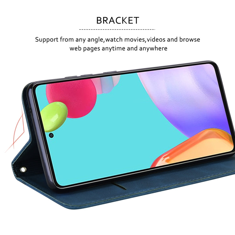 For Honor X9b Frosted Business Magnetic Horizontal Flip PU Phone Case(Blue)