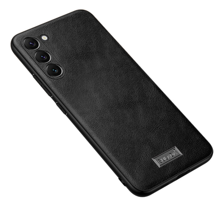 For Samsung Galaxy S24 5G SULADA Shockproof TPU + Handmade Leather Phone Case(Black)