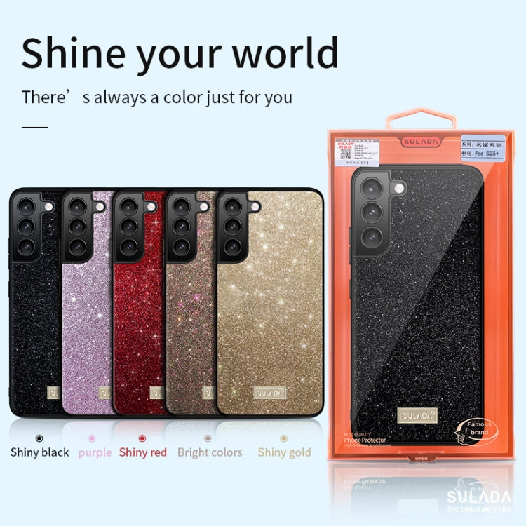 For Samsung Galaxy S24 5G SULADA Glittery TPU + Handmade Leather Phone Case(Colorful)