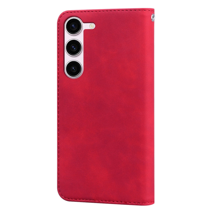 For Samsung Galaxy S24 Frosted Business Magnetic Horizontal Flip PU Phone Case(Red)