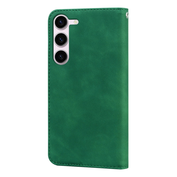 For Samsung Galaxy S24 Frosted Business Magnetic Horizontal Flip PU Phone Case(Green)