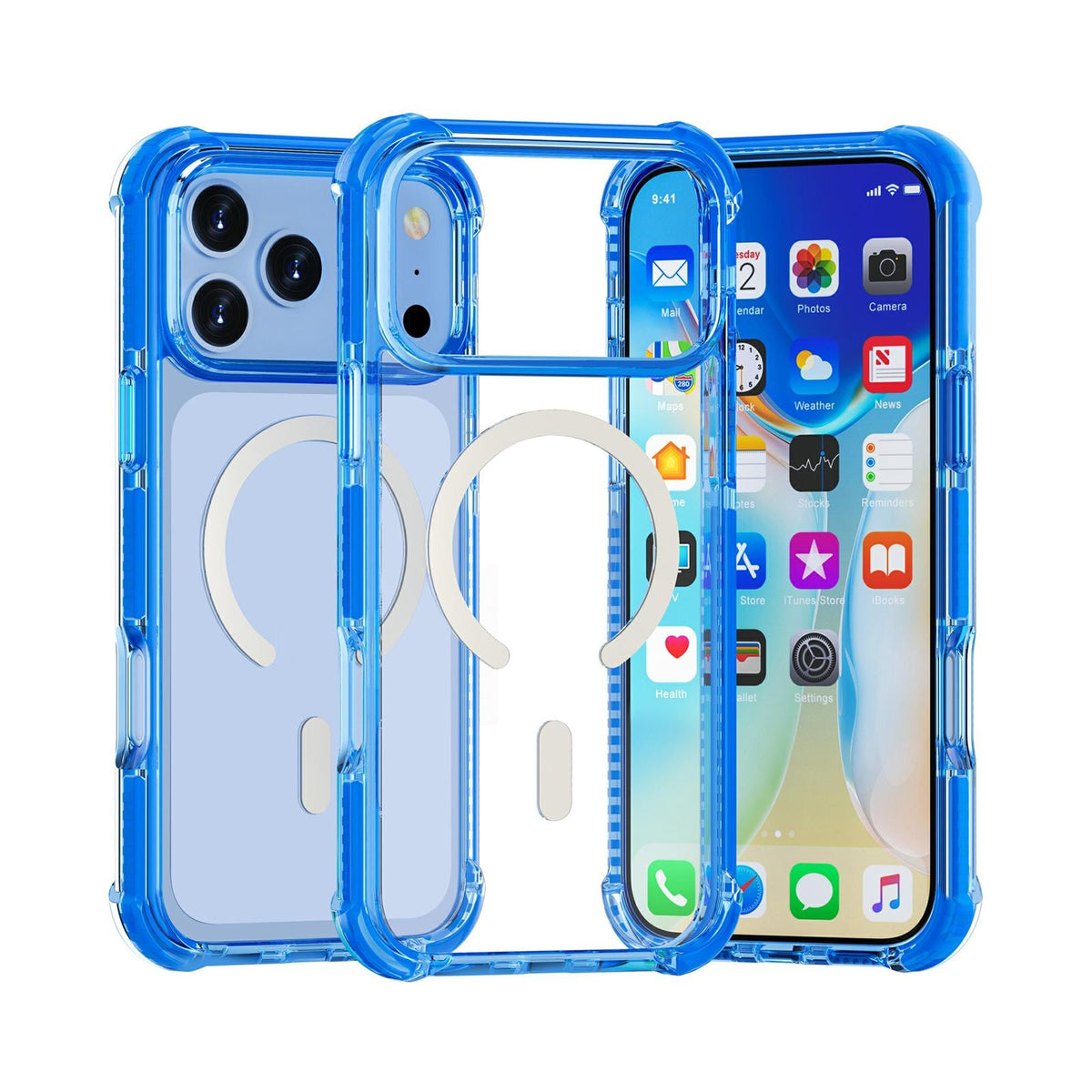 Compatible with iPhone 18 Pro Max & 17 Pro Max Acrylic Magsafe Magnetic Shockproof Phone Case - Dark Blue
