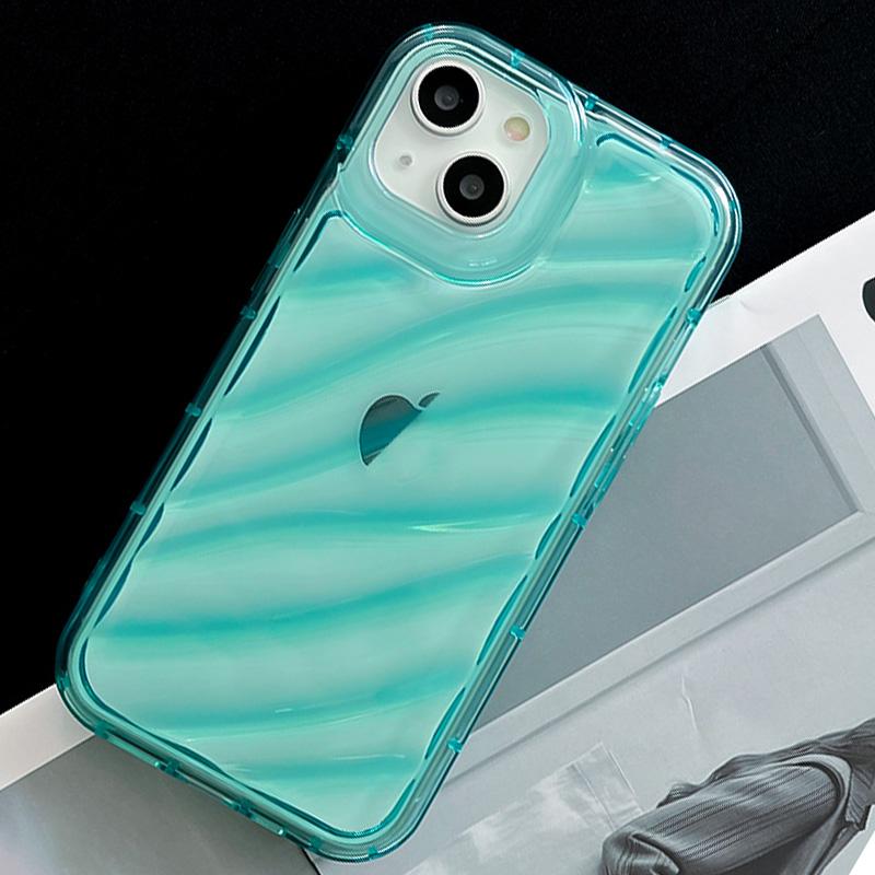 Compatible with iPhone 18 Pro Max Waves TPU Phone Case - Blue