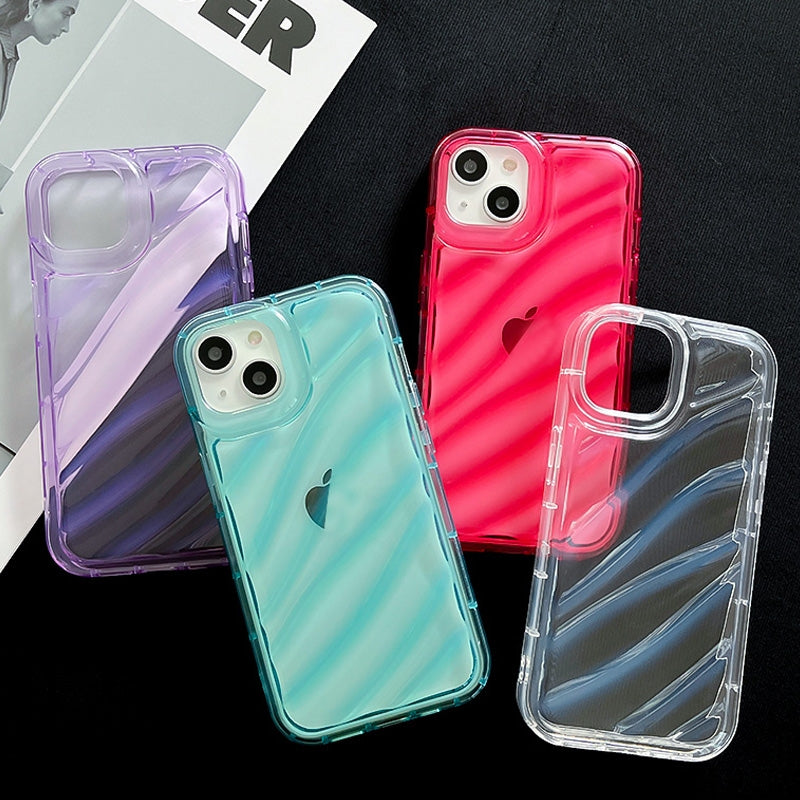 Compatible with iPhone 18 Pro Max Waves TPU Phone Case - Blue