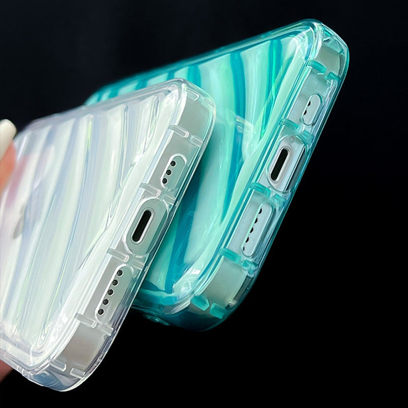 Compatible with iPhone 18 Pro Max Waves TPU Phone Case - Transparent