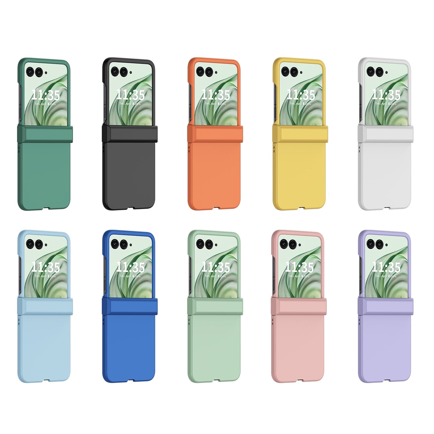 For Motorola Razr 50 Ultra 3 in 1 Skin Feel PC Phone Case(Forest Green)