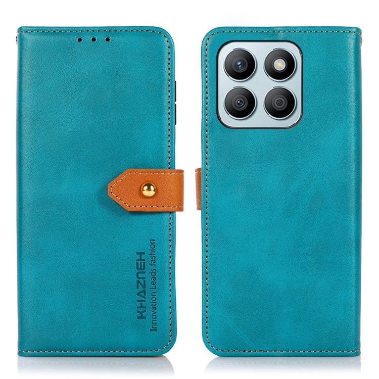 For Honor X8b KHAZNEH Dual-color Cowhide Texture Flip Leather Phone Case(Blue)