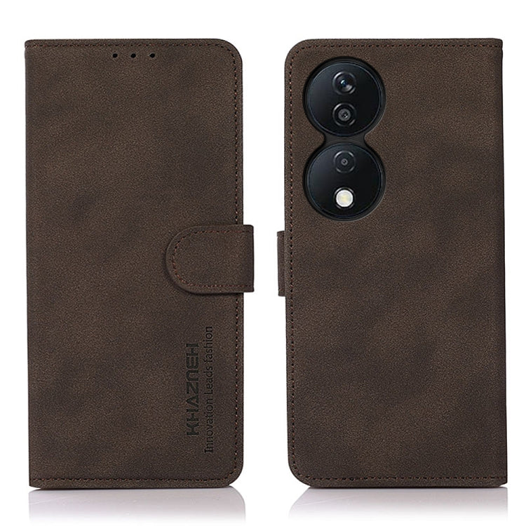 For Honor X7B / Huawei Enjoy 50 Plus KHAZNEH Matte Texture Leather Phone Case(Brown)