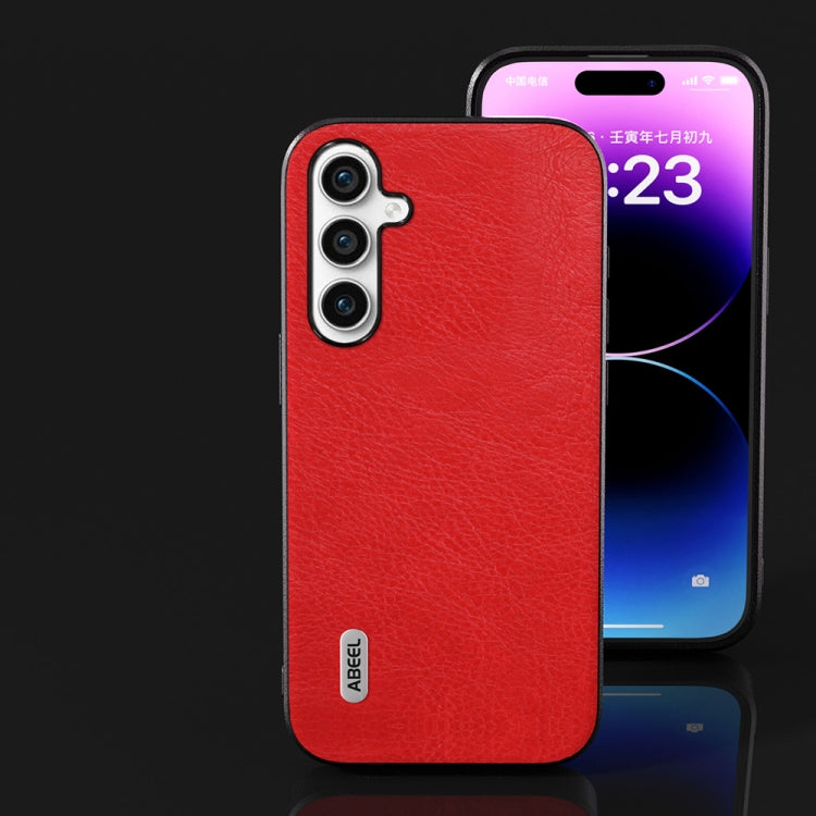 For Samsung Galaxy S23 FE 5G ABEEL Retro Litchi Texture PU Phone Case(Red)