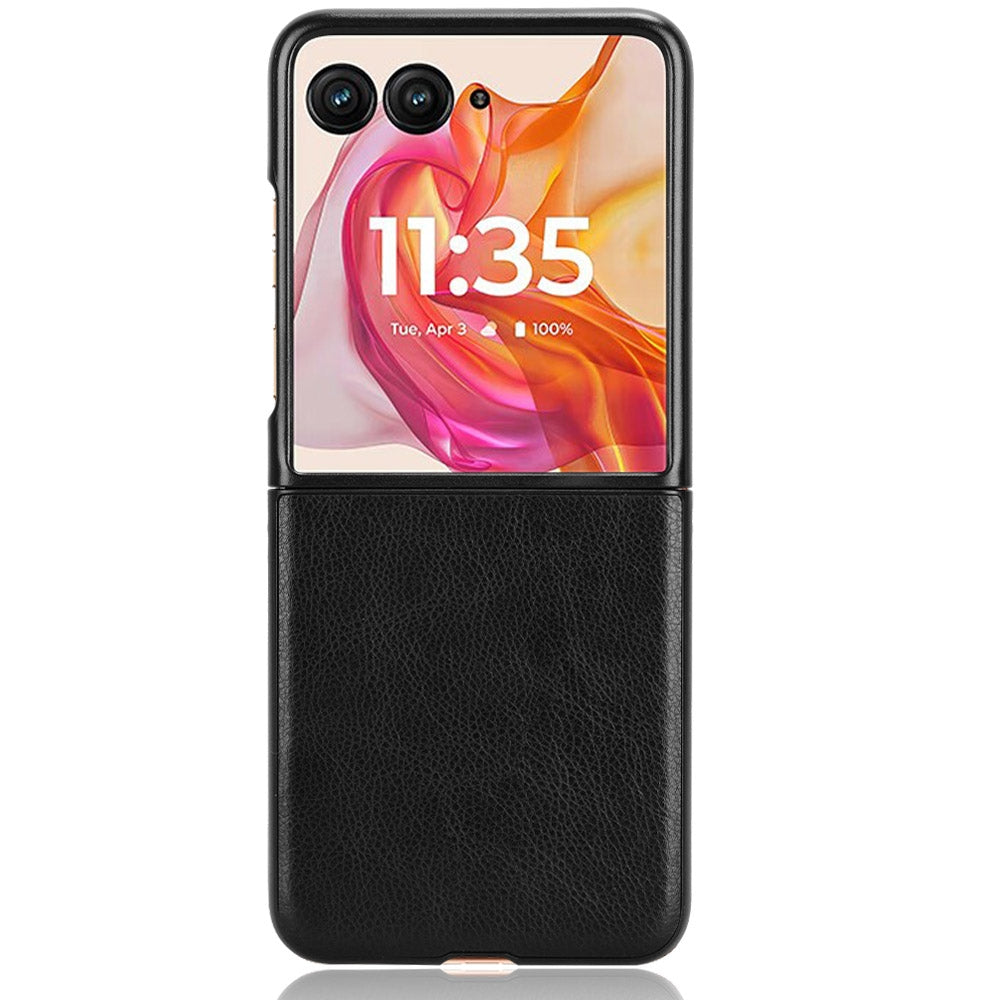 For Motorola Razr 50 Ultra Litchi Texture Back Cover Phone Case(Black)