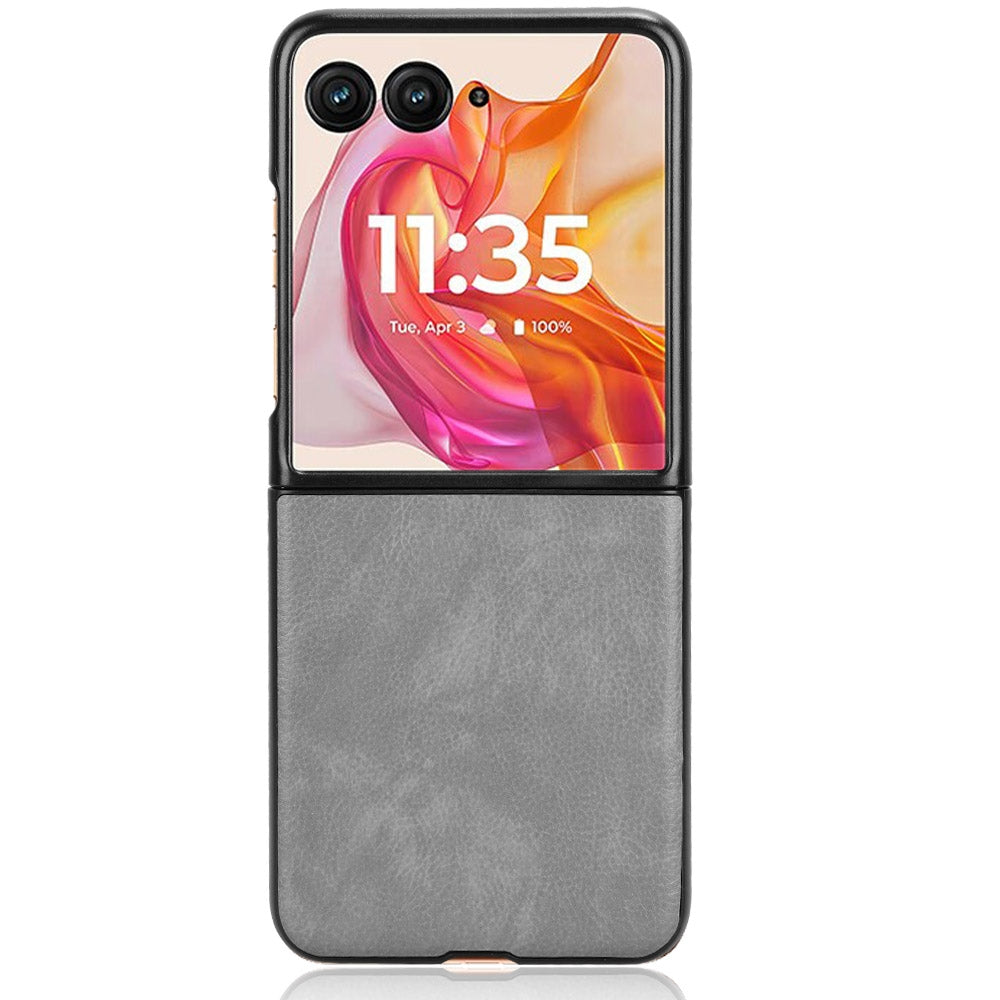 For Motorola Razr 50 Ultra Litchi Texture Back Cover Phone Case(Grey)