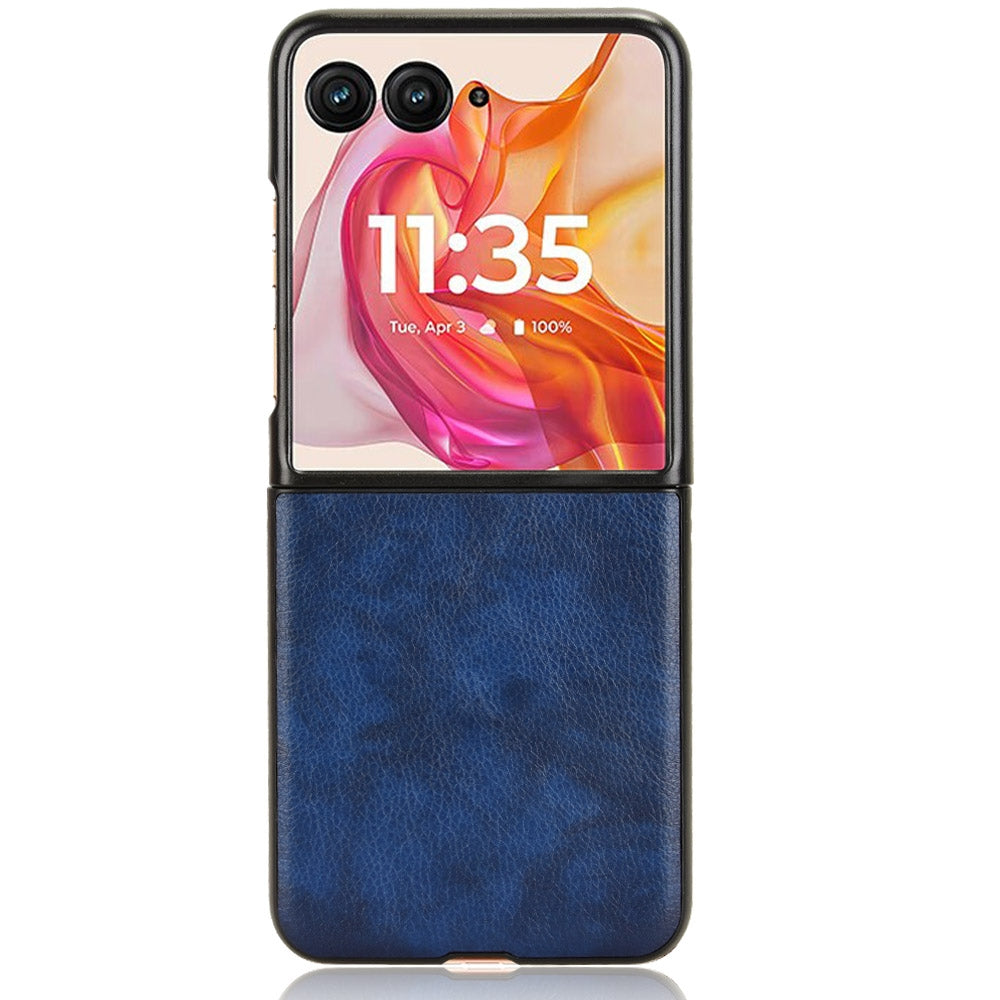For Motorola Razr 50 Ultra Litchi Texture Back Cover Phone Case(Blue)