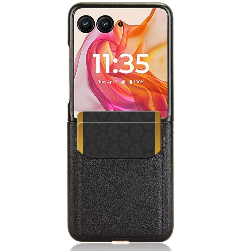 For Motorola Razr 50 Ultra Litchi Texture Card Slot Phone Case(Black)