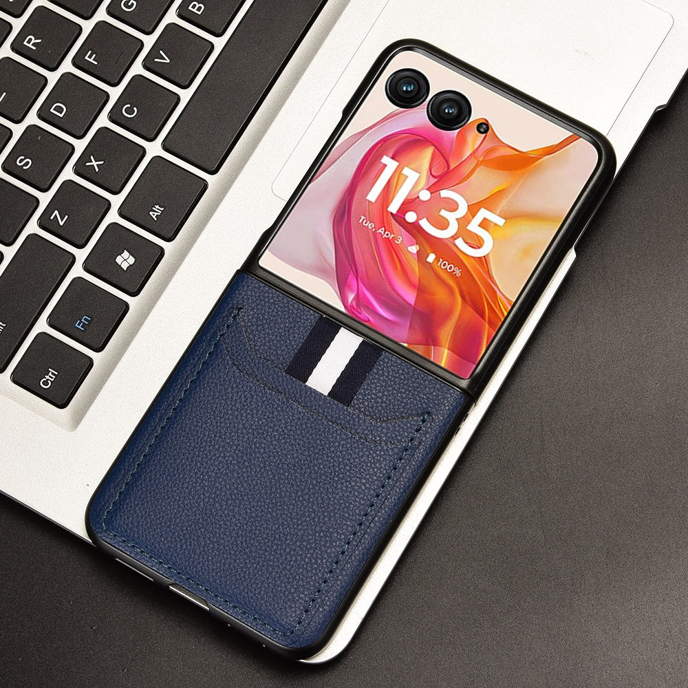 For Motorola Razr 50 Ultra Litchi Texture Card Slot Phone Case(Blue)