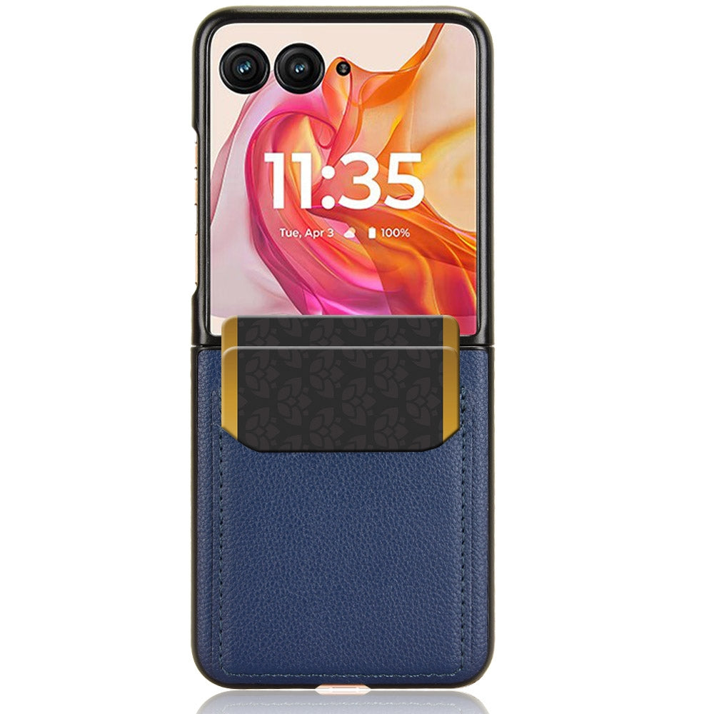 For Motorola Razr 50 Ultra Litchi Texture Card Slot Phone Case(Blue)