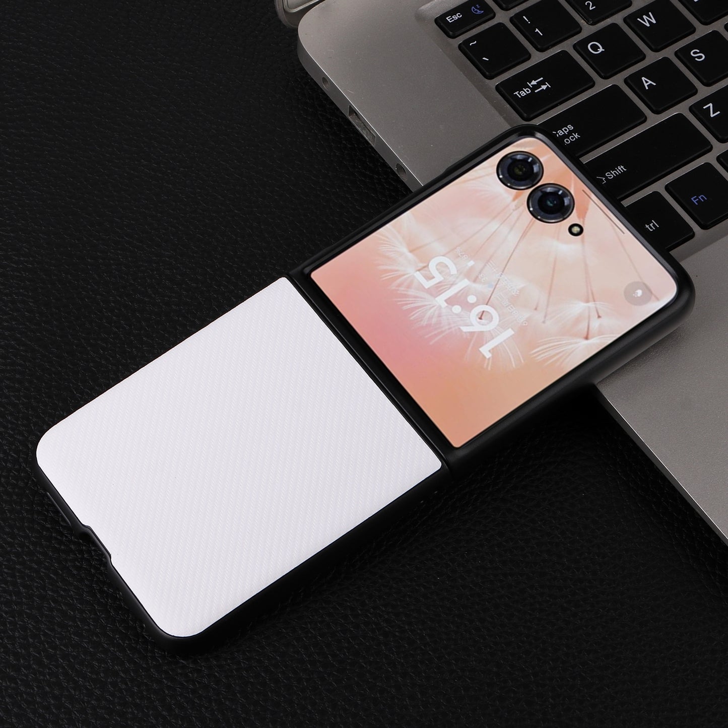 For Motorola Moto Razr 50 Ultra PU Leather PC Phone Case(White)