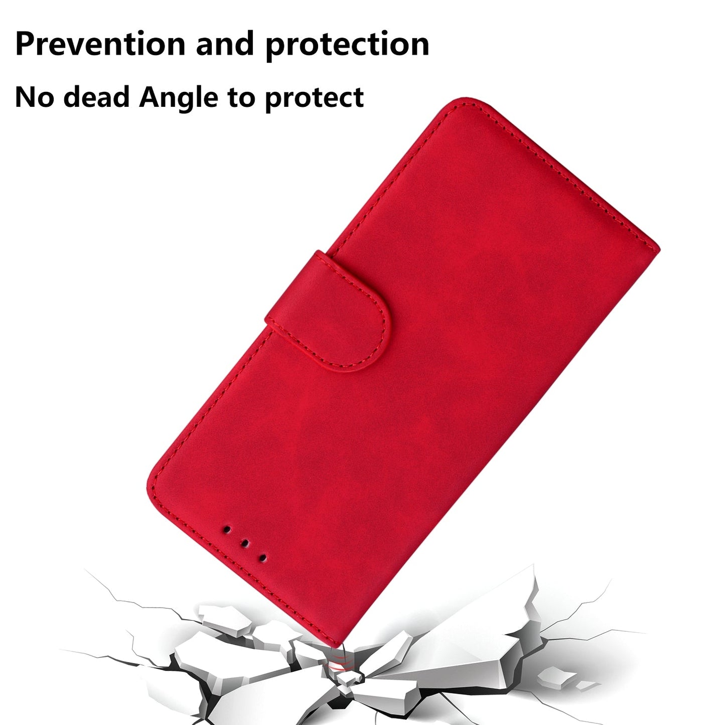 For iPhone 16e Skin Feel Pure Color Flip Leather Phone Case(Red)