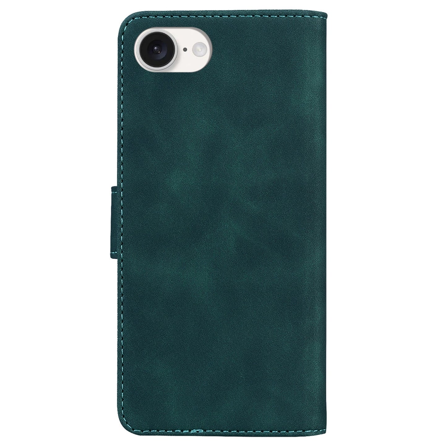 For iPhone 16e Skin Feel Pure Color Flip Leather Phone Case(Green)