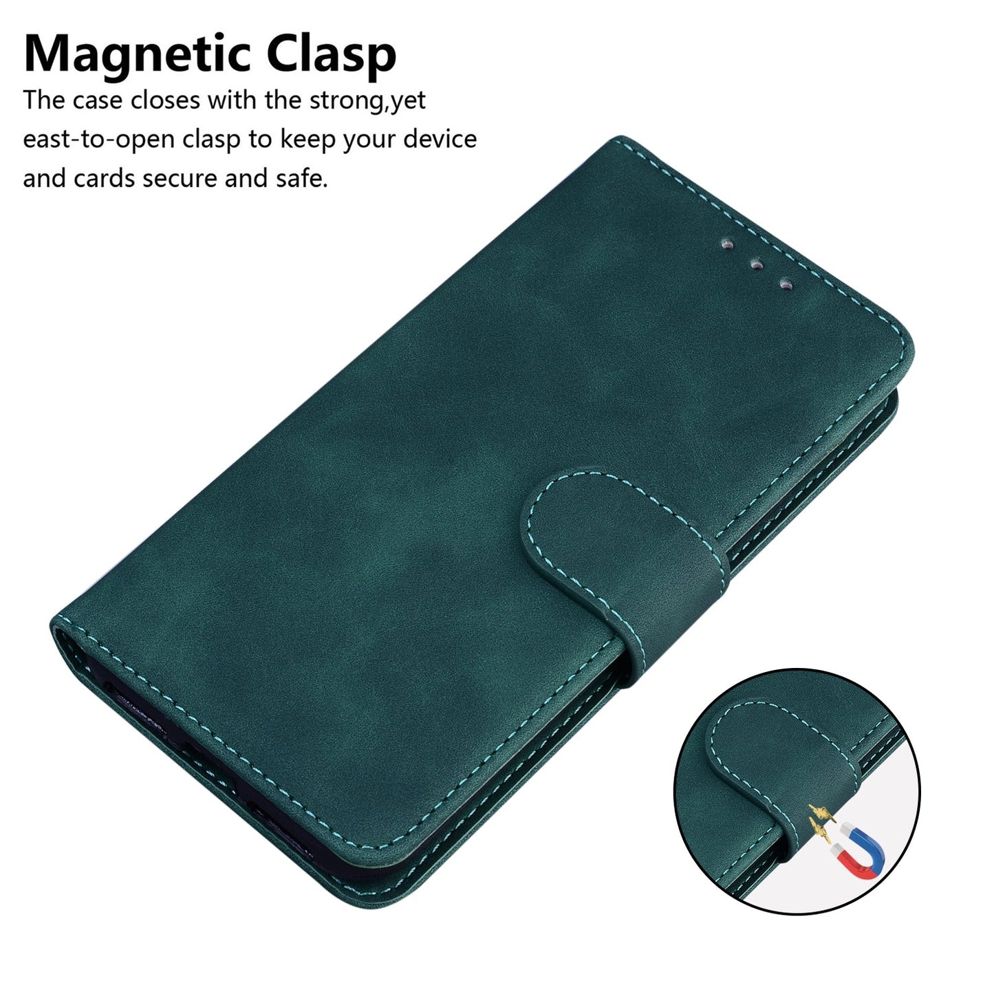 For iPhone 16e Skin Feel Pure Color Flip Leather Phone Case(Green)