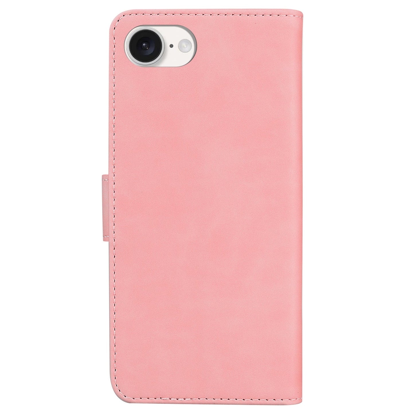 For iPhone 16e Skin Feel Pure Color Flip Leather Phone Case(Pink)