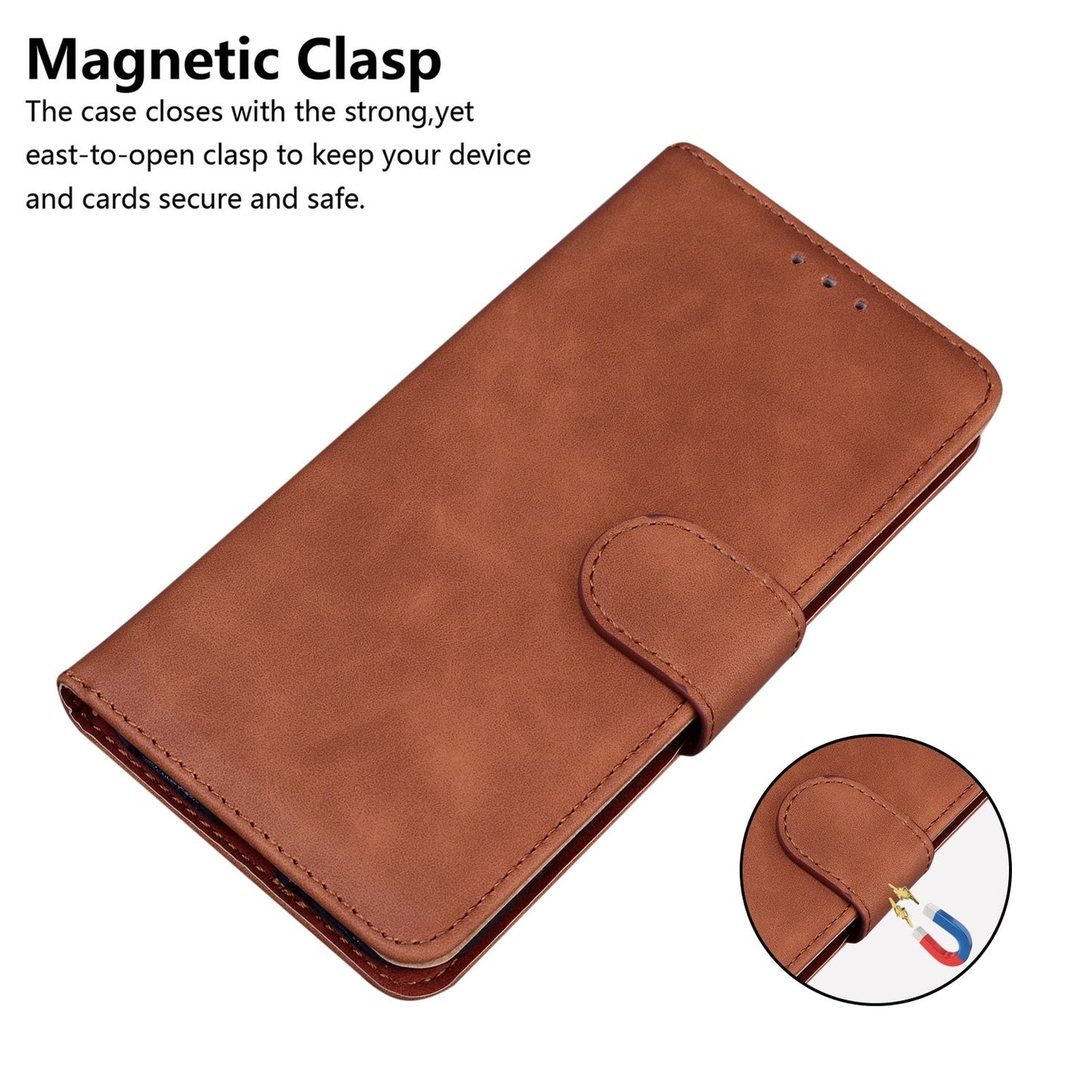 For iPhone 16e Skin Feel Pure Color Flip Leather Phone Case(Brown)