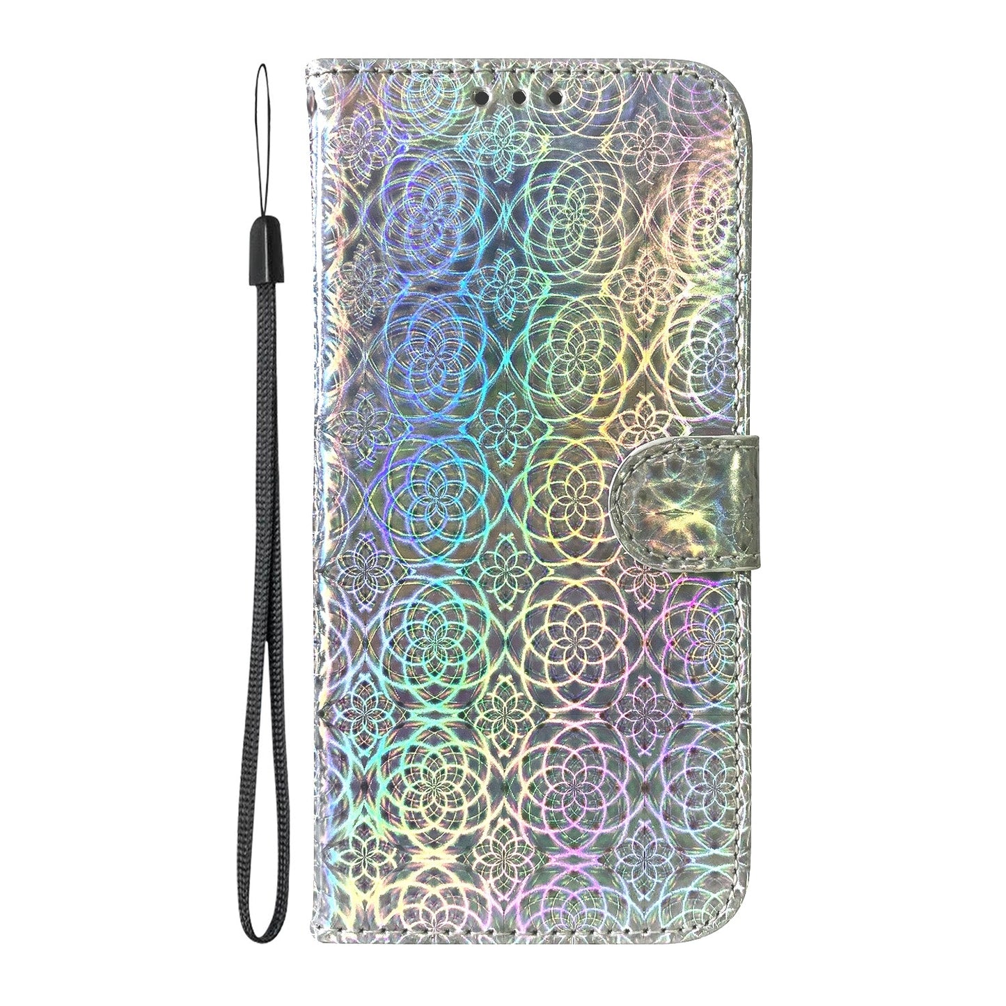 For iPhone 16e Colorful Magnetic Buckle Leather Phone Case(Silver)