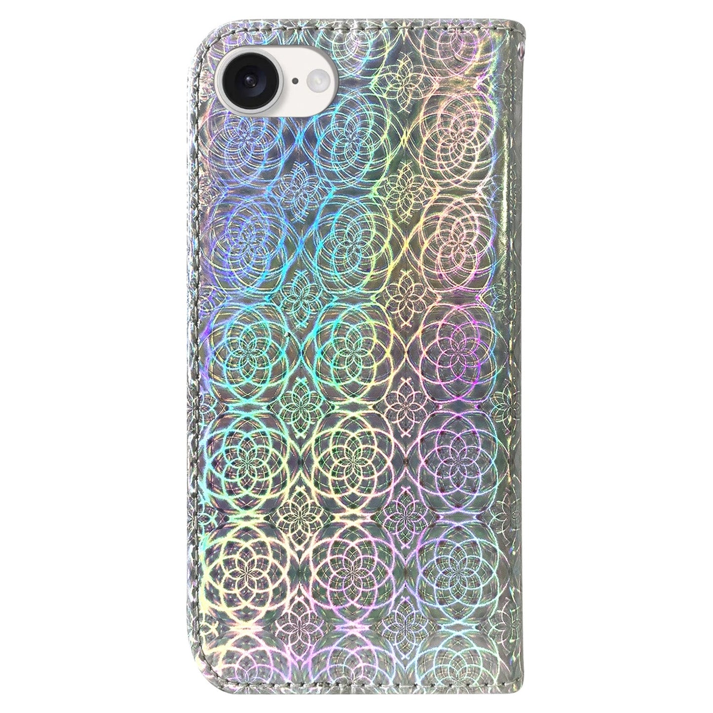 For iPhone 16e Colorful Magnetic Buckle Leather Phone Case(Silver)