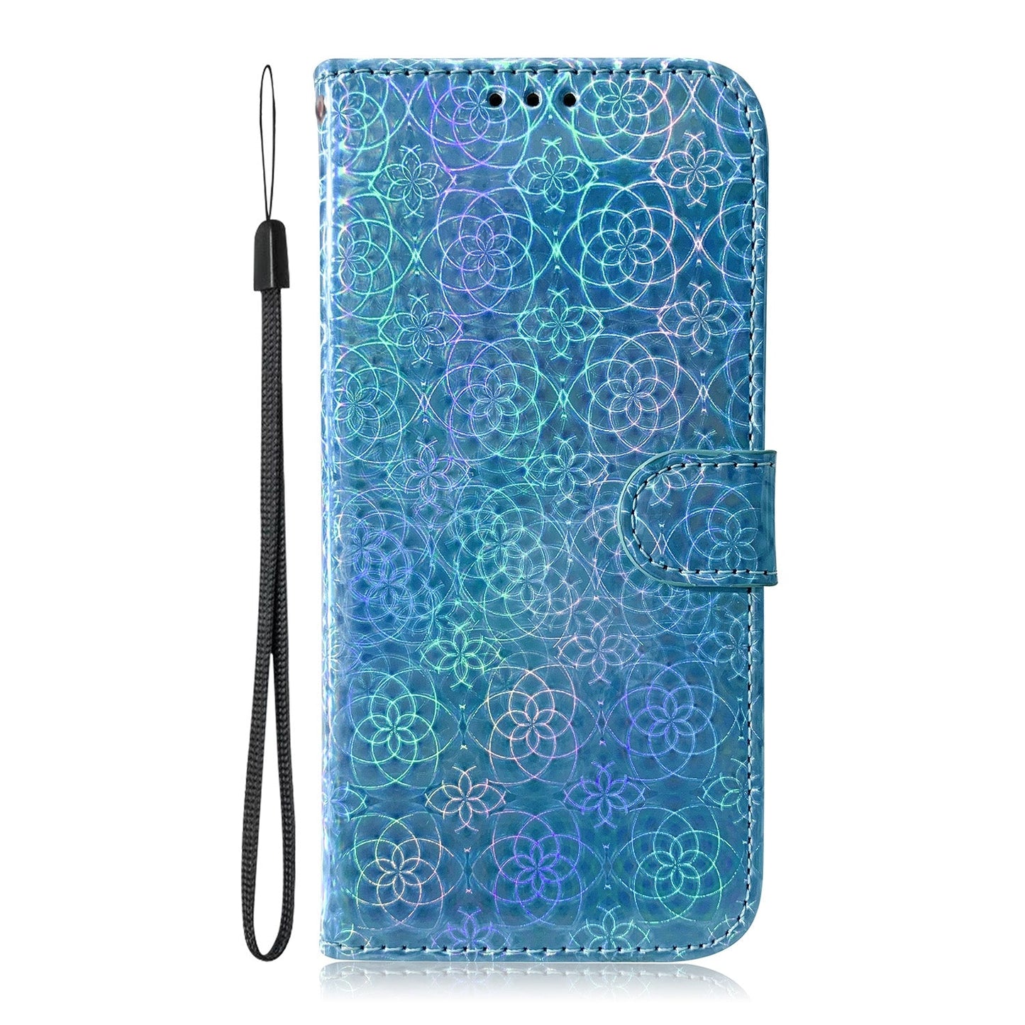 For iPhone 16e Colorful Magnetic Buckle Leather Phone Case(Blue)