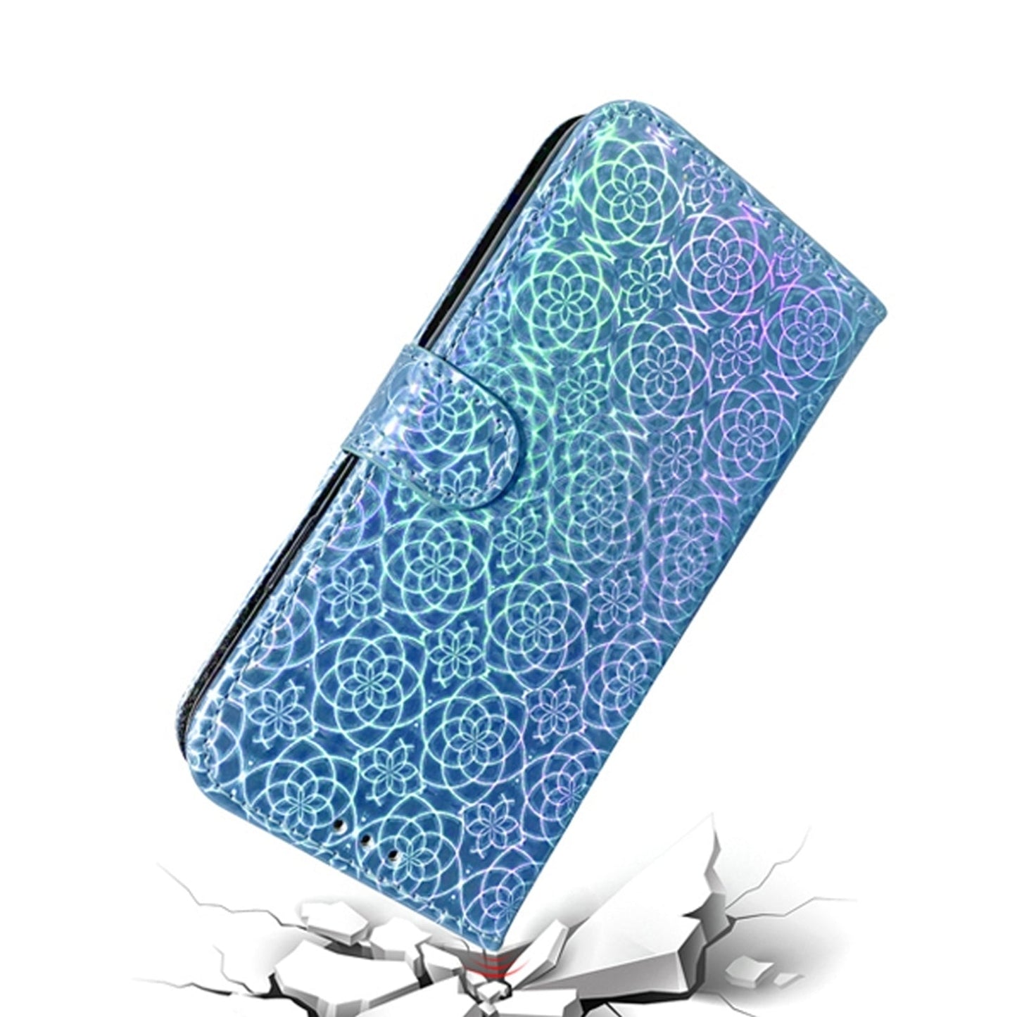 For iPhone 16e Colorful Magnetic Buckle Leather Phone Case(Blue)