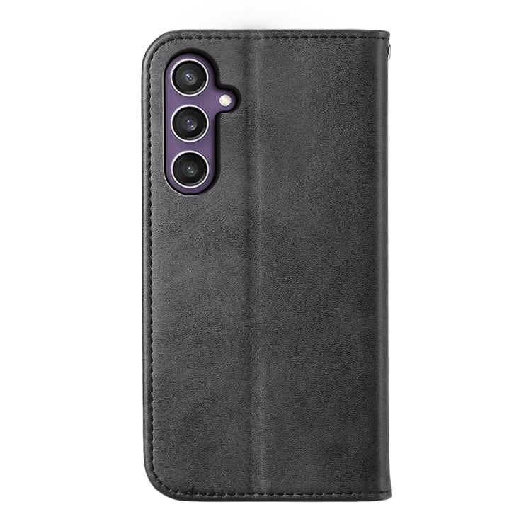 For Samsung Galaxy S24 5G Cubic Grid Calf Texture Magnetic Leather Phone Case(Black)