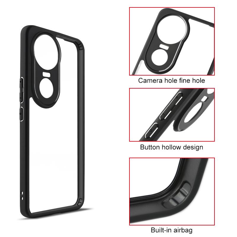 For vivo V50 Frosted TPU + Transparent PC Phone Case(Black)